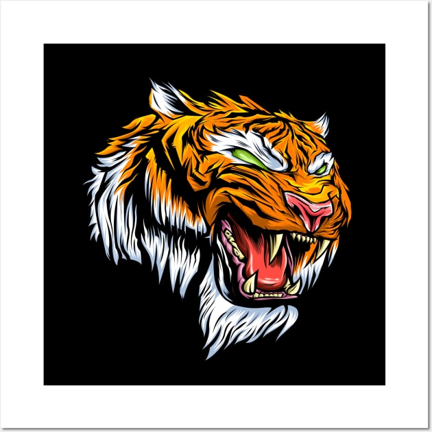 Angry Tiger beast most wanted Wall Art by JOISDRAW ART